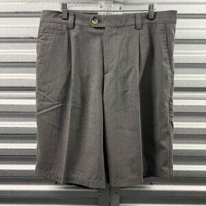 BRUNELLO CUCINELLI Grey Pleated Wool Suit Shorts Sz 52 IT
